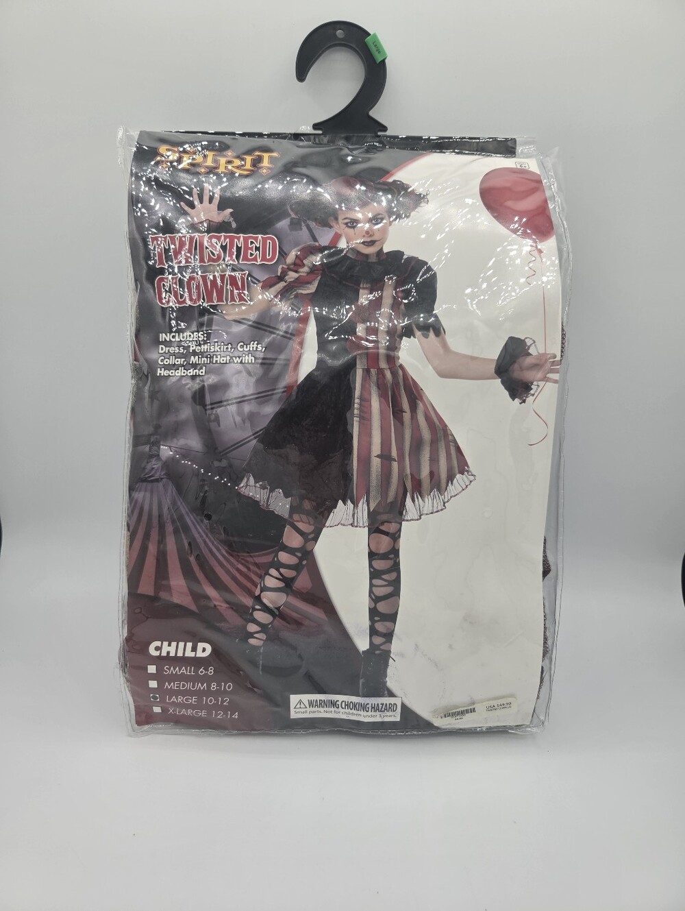 Spirit Twisted Clown Costume - Black & Burgundy